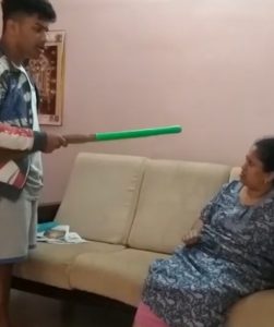Read more about the article Teen Kids Makes Mum Cry With Broom Handle Threat
