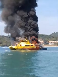 Read more about the article Passengers Jump In Sea After Island Ferry Catches Fire