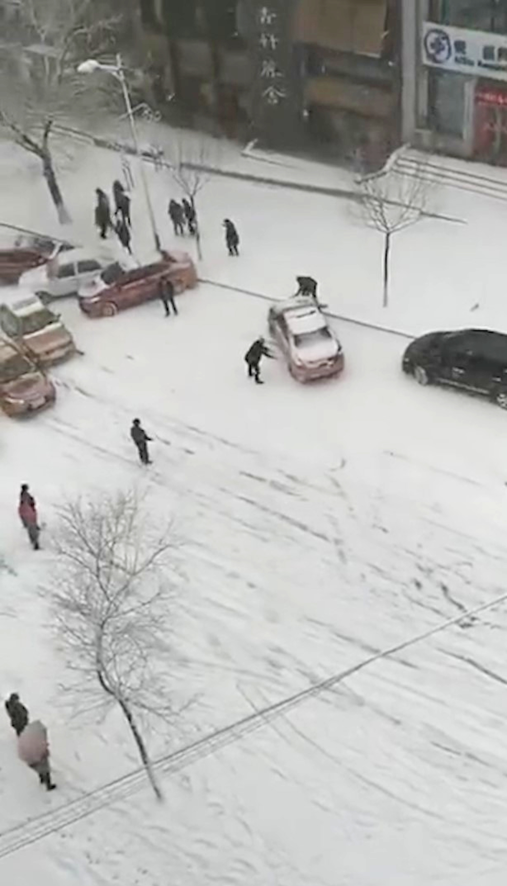 Read more about the article 14 Cars Skidding On Snow Crash Into Pile