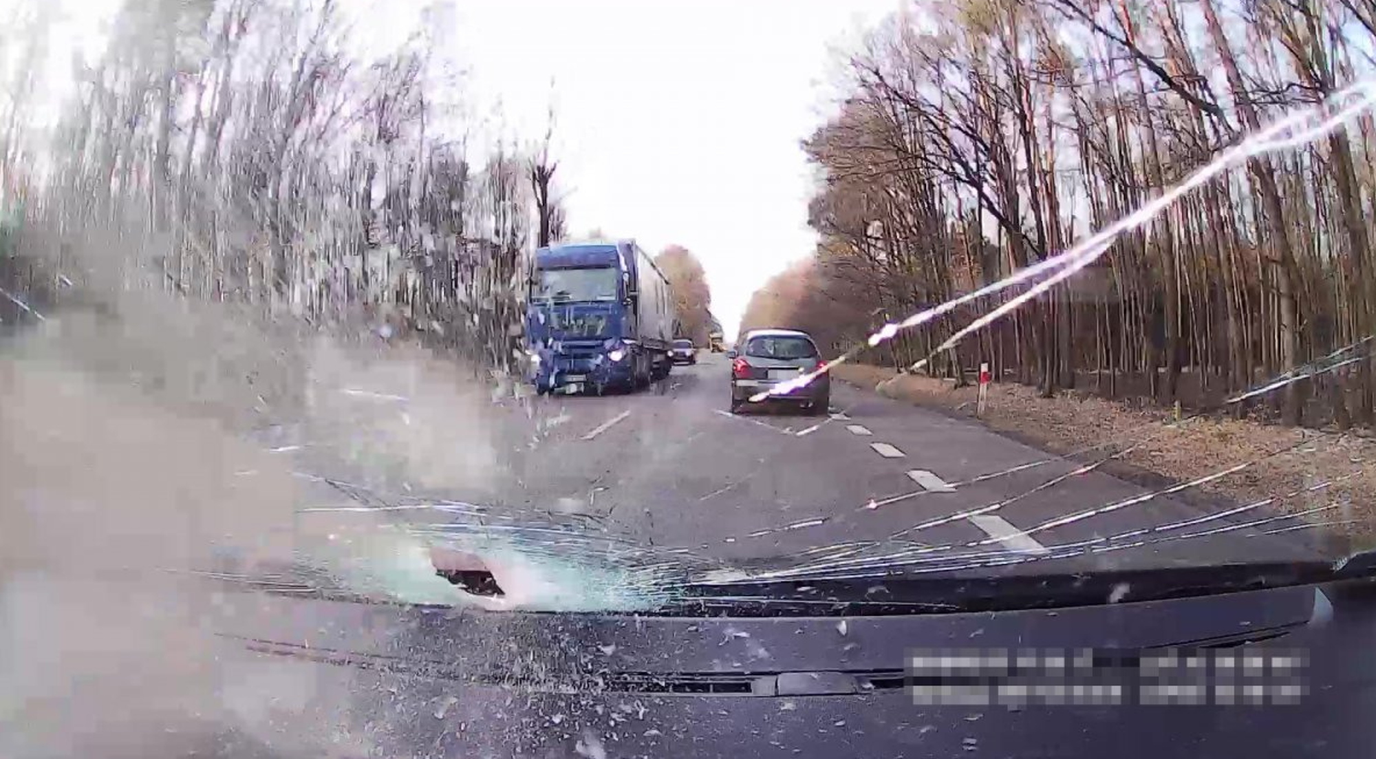 Read more about the article Pipe Busts Windscreen Like Bullet Smashing Drivers Face
