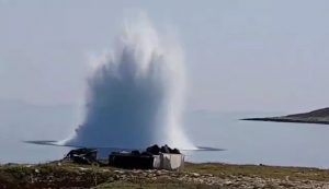 Read more about the article Old WWII Bomb Explodes In Sea Sends Water Flying In Air