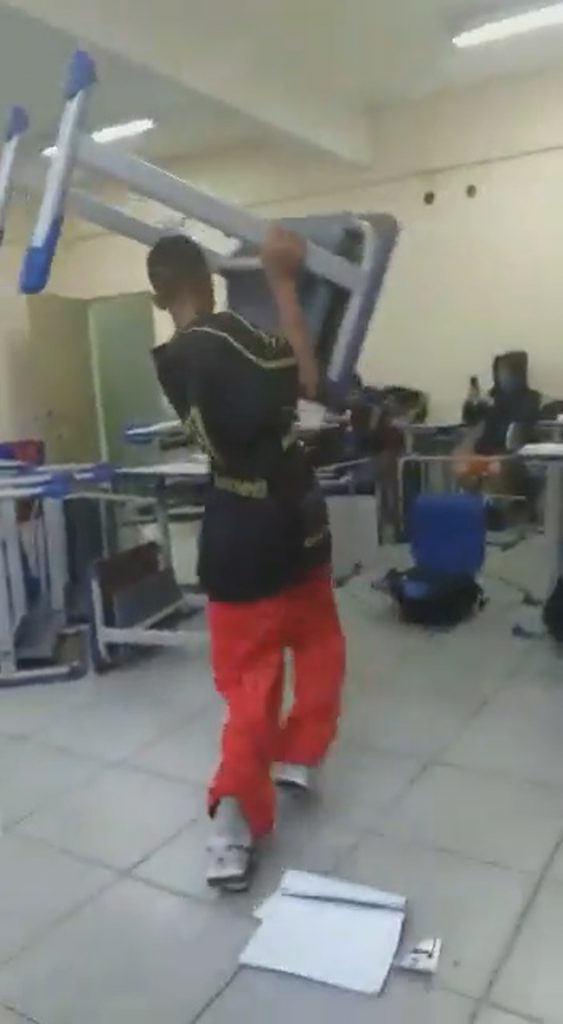 School Kids Throw Books And Chairs At Fleeing Teacher ...