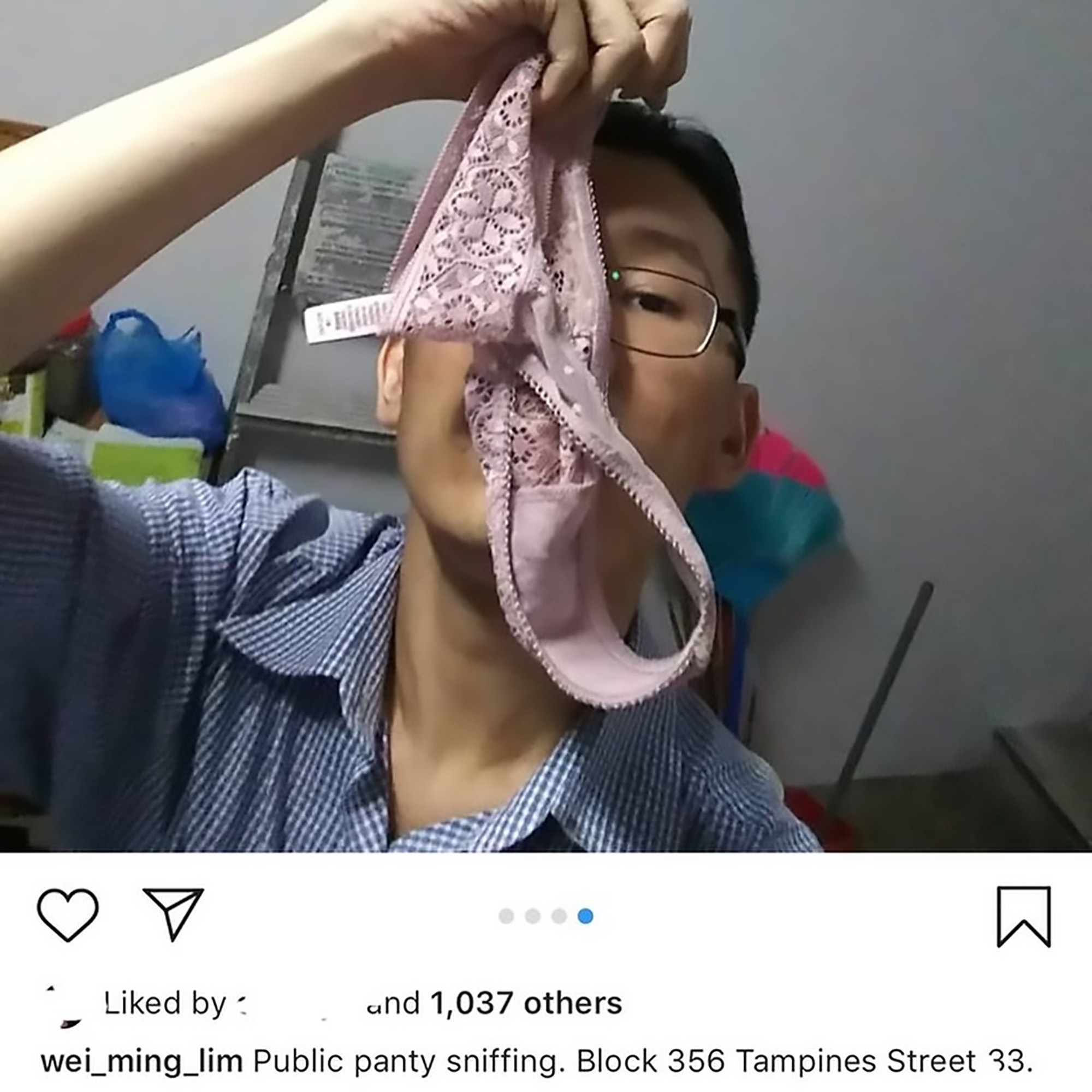 Insta Perv Nicked For Sniffing Stolen Undies For Snaps.