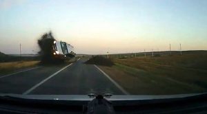 Read more about the article Lada SUV Hits Asphalt Mound And Flies Into Oncoming Car