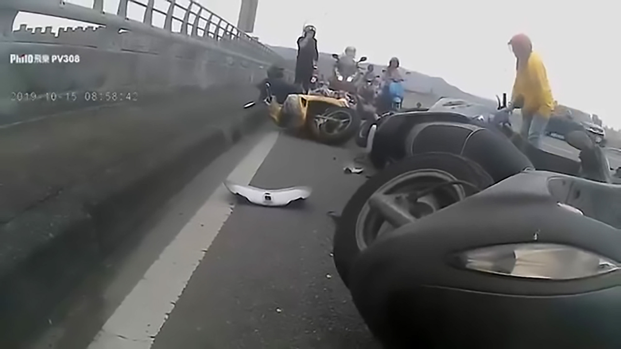 Read more about the article 5 Scooters Crash Like Bowling Pins In Motorway Pile-Up