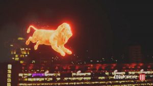 Read more about the article Giant Flaming Lion Invades Pitch In Grand Opening