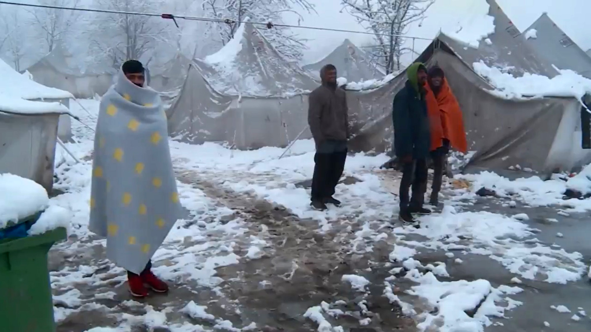 Read more about the article Shock Scenes At Snowing Migrant Camp Amid Death Fears