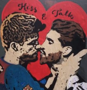 Read more about the article Graffiti Of Ramos And Pique Snogging Ahead Of Clasico