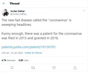 Read more about the article Claims Brit Firm Patented Coronavirus In 2018 Debunked