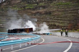 Read more about the article 26 Tonnes Of Fireworks Go Off As Overturned Lorry Burns