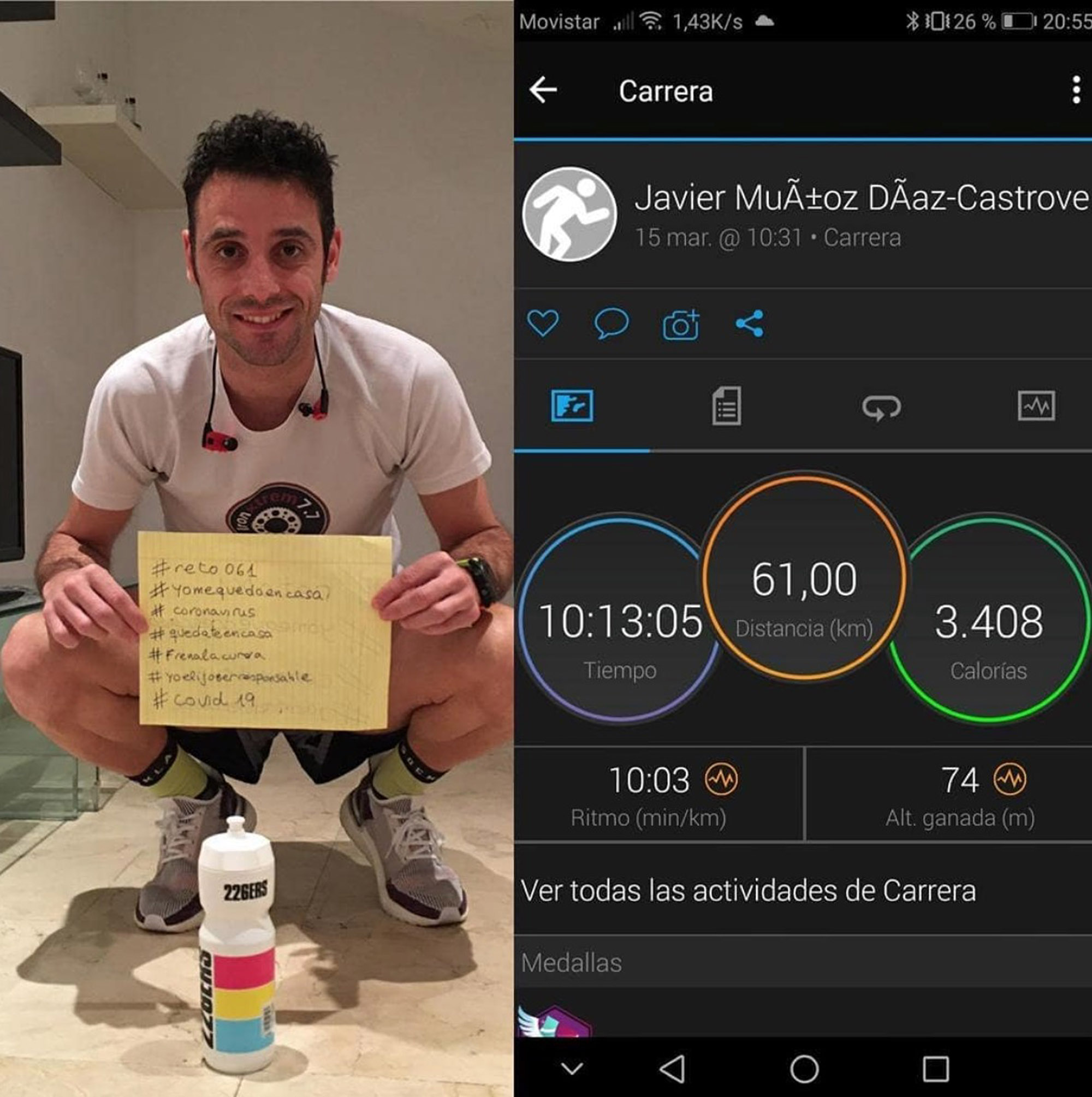 Read more about the article Spanish Athlete Shows Support Running 37 Miles At Home