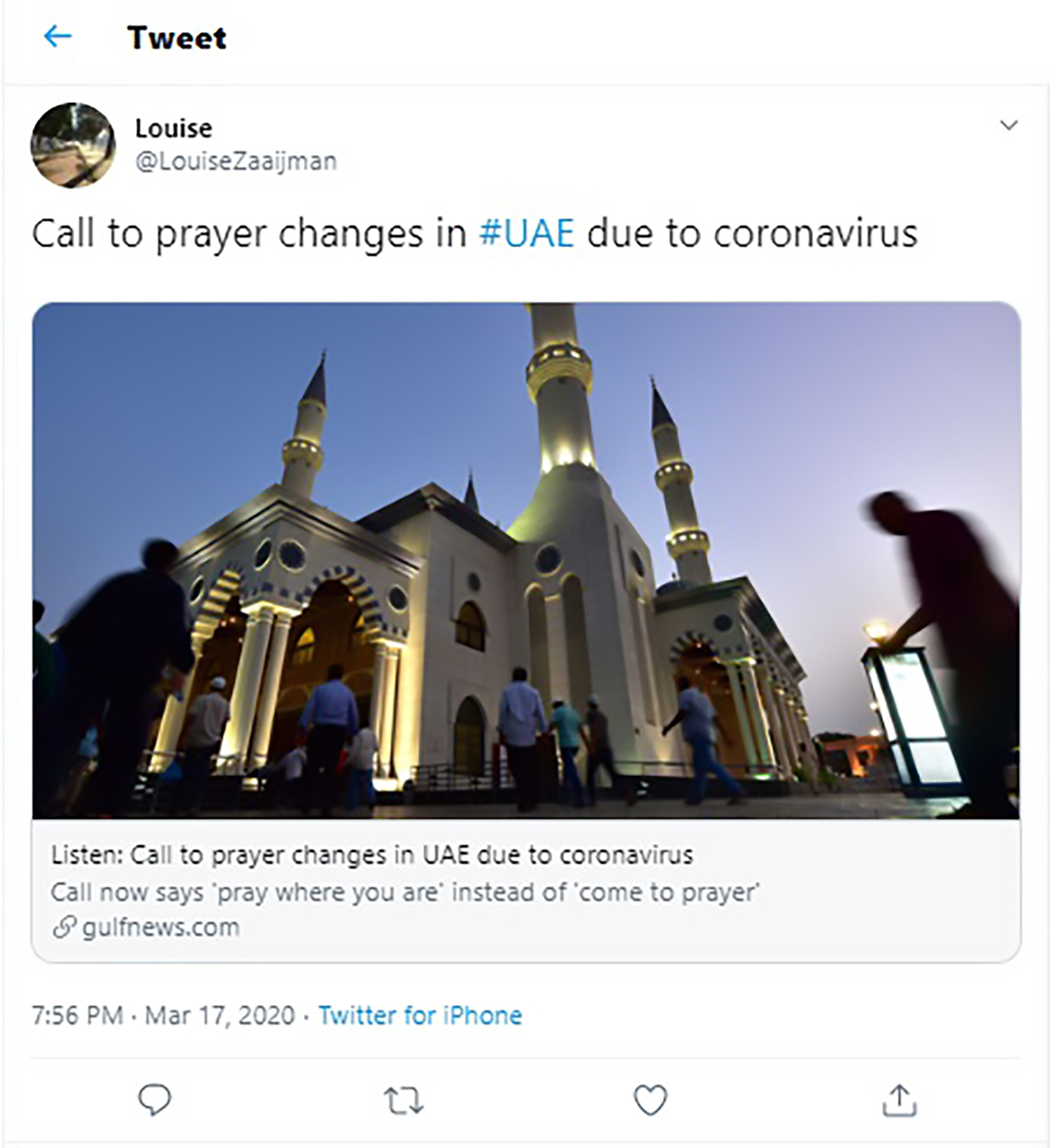 Read more about the article Muslim Call To Prayer Chant Changes To Stay Away Plea