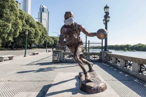 Read more about the article NBA Legends Statue In Argentina Fitted With Face Mask