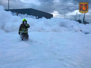 Read more about the article Shop Worker Rescued After 16ft Wave Of Foam Traps Him