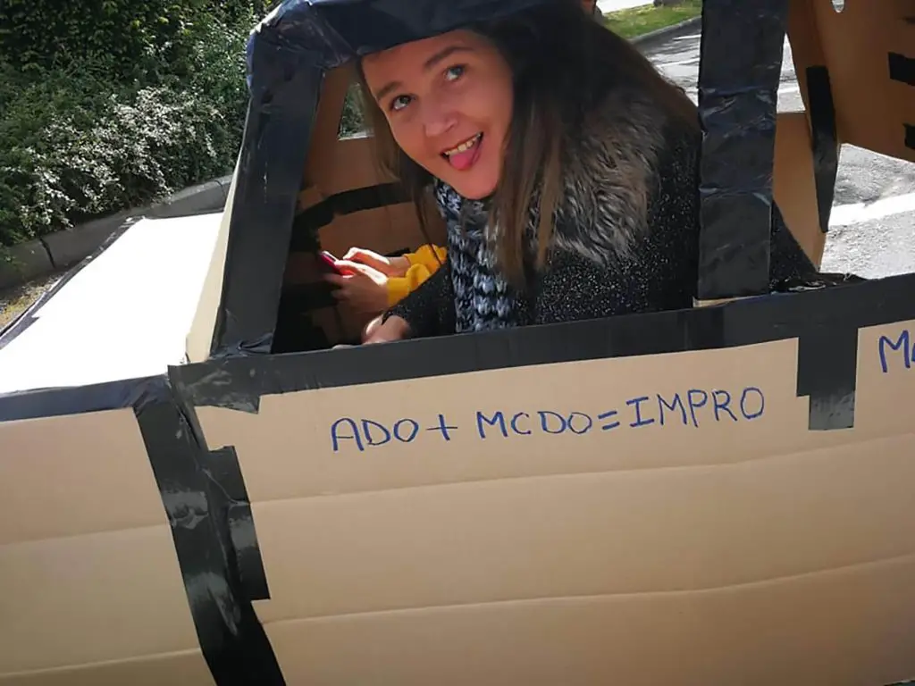 Family Visit McDonalds Drive Thru in Cardboard Car - ViralTab