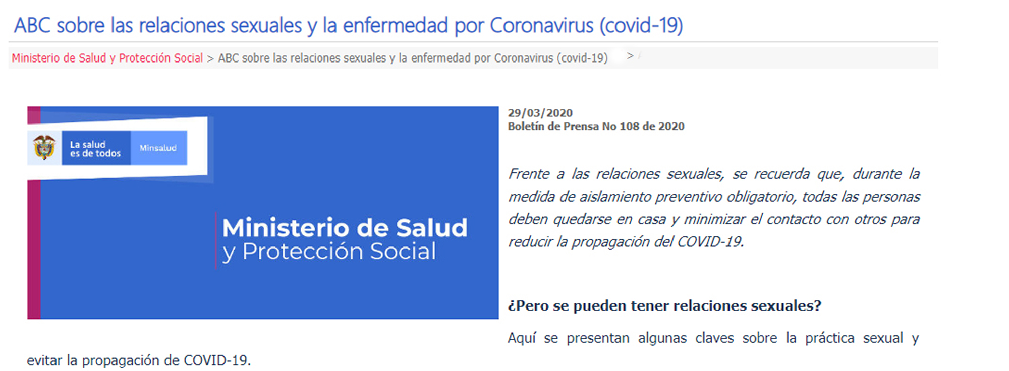 Read more about the article Colombia Recommends Masturbation To Stop COVID Spread
