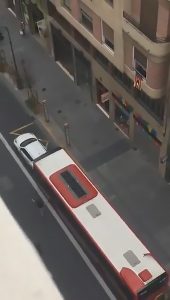 Read more about the article Moment Angry Spain Bus Driver Rams Car Out Of Bus Lane