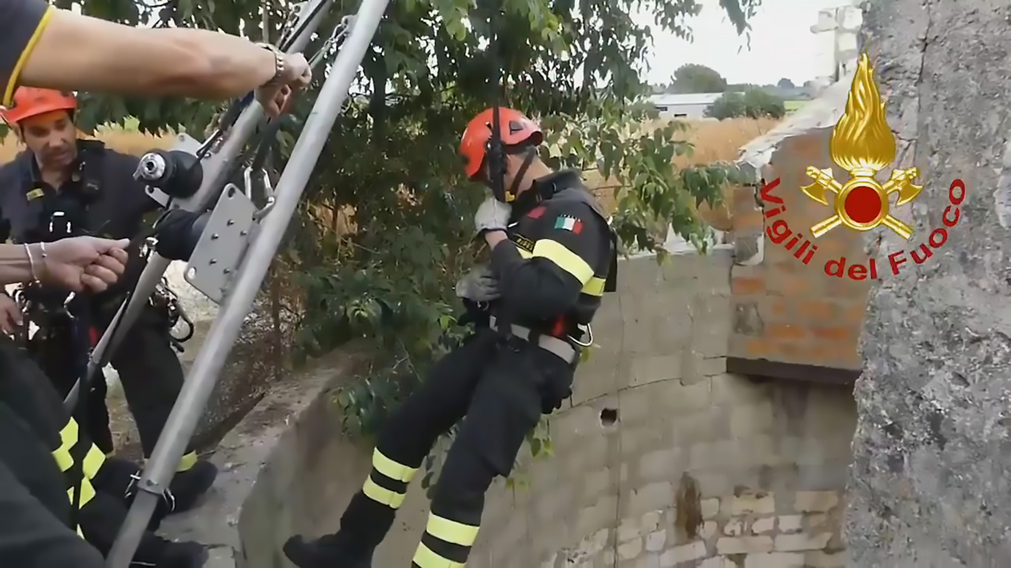 Read more about the article Moment Italian Firefighter Rescues Pooch Stuck Down Well