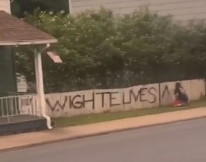 Read more about the article Bungling Protestor Writes Wighte Lives Matter On Fence