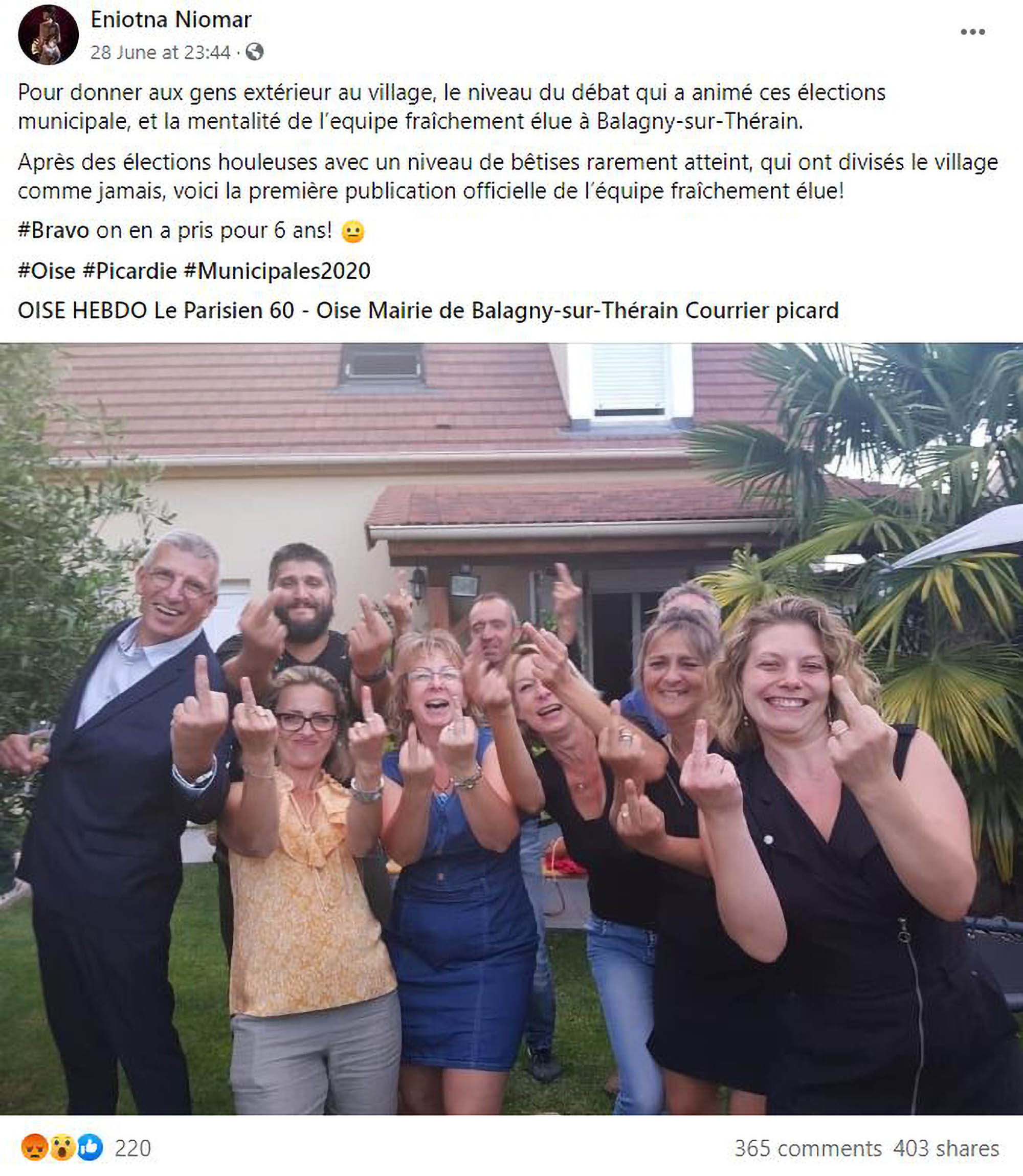 Read more about the article Outrage At Snap Of New Mayors Team Showing The Finger