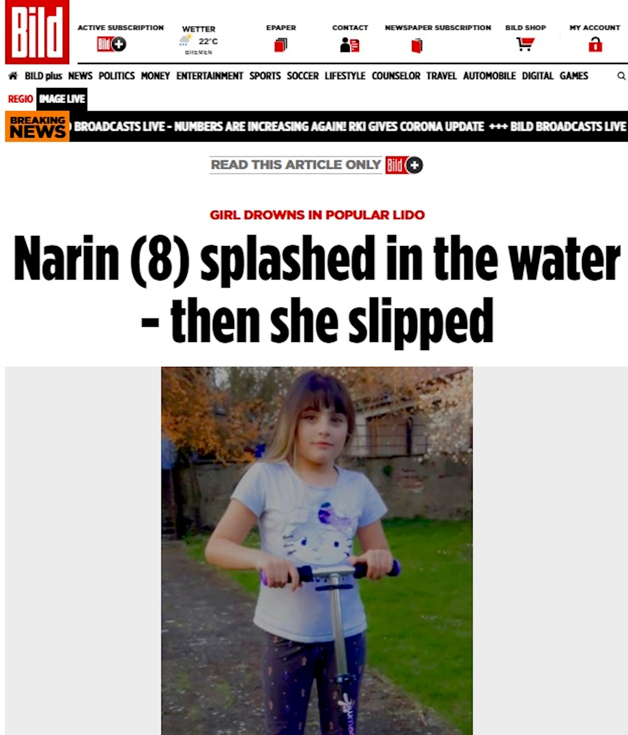 Read more about the article Young Girl, 8, Drowns While Bathing In Lake