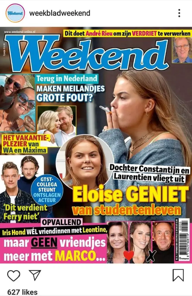Royal Dutch Teen Splashed Over Front Page For Smoking