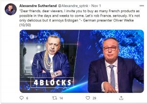 Read more about the article German Presenter Calls For Mass Buying Of French Products To Annoy Erdogan