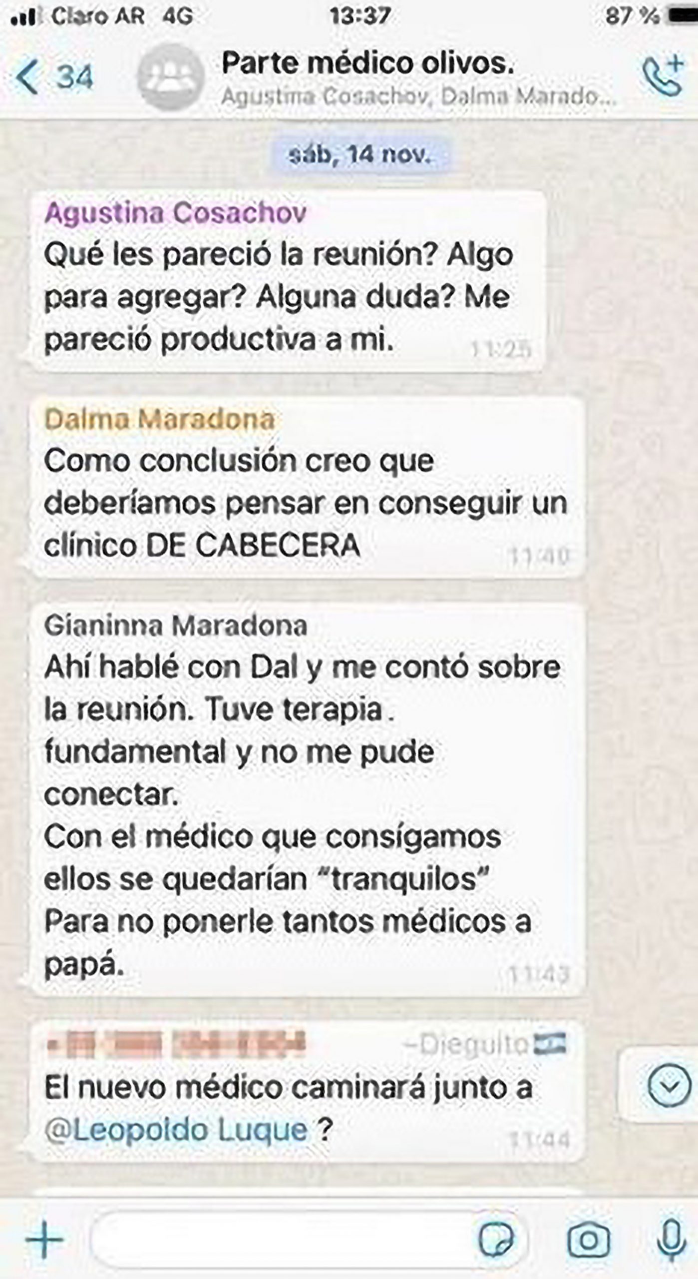 Read more about the article Maradonas Kids Considered Looking For New Doctor In Leaked WhatsApp Chat
