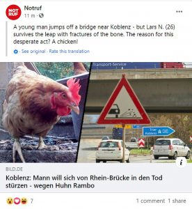 Read more about the article Man, 26, Jumps Off Bridge After Cops Ignore Abuse Of Pet Chicken By Feather Plucking Neighbour