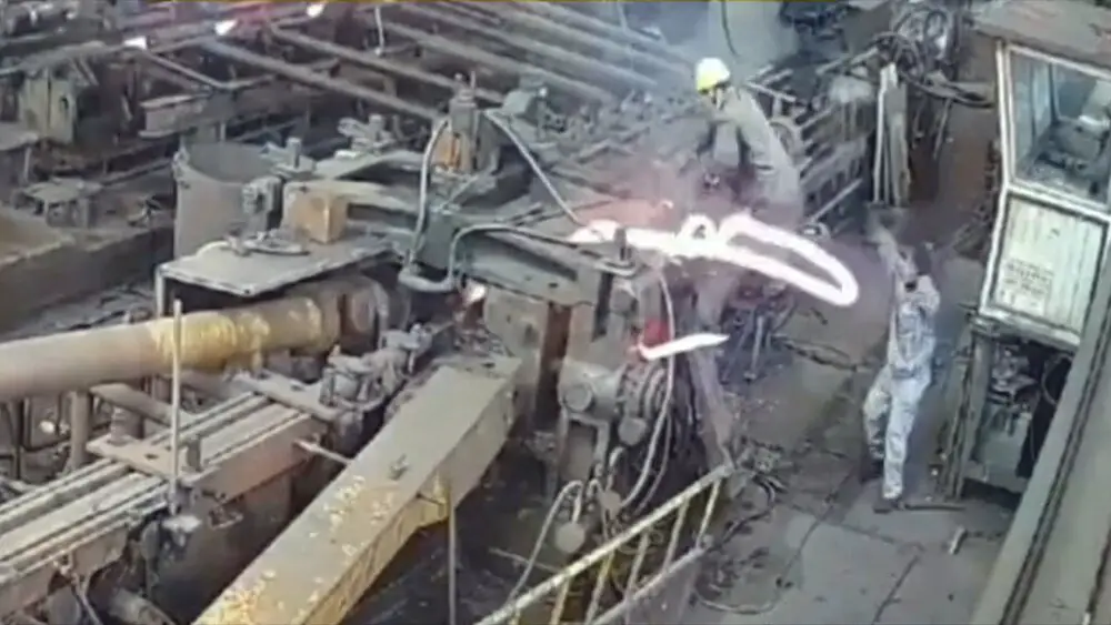 Read more about the article Moment Molten Steel Coils Around Chinese Worker After Machine Failure