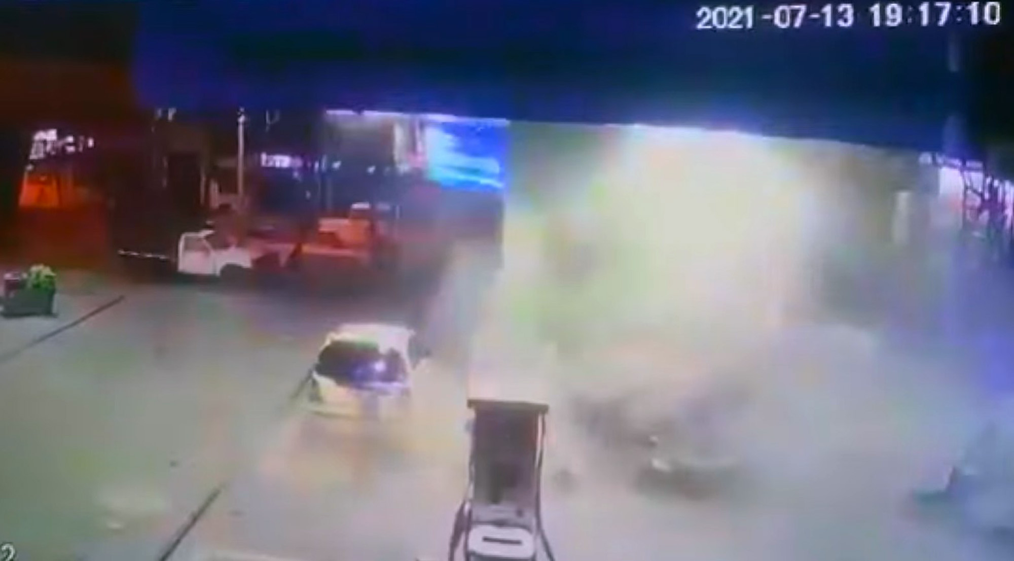 Read more about the article Car Explodes While Driver Refuels It At Petrol Station, Scattering Drugs Across Scene