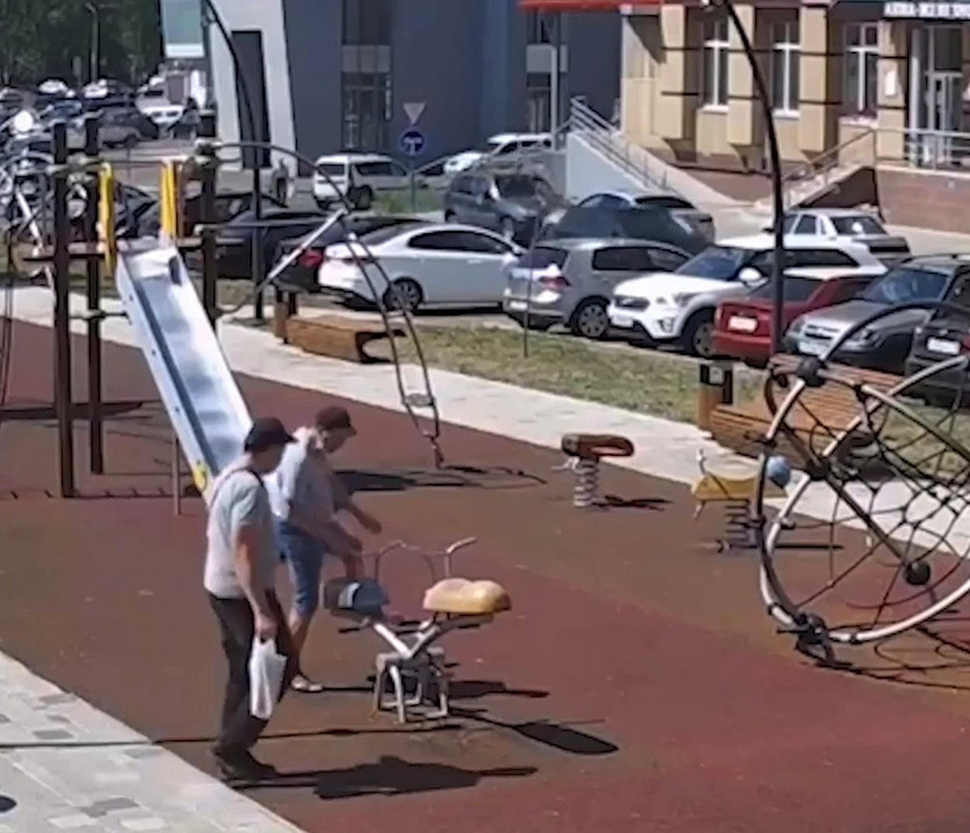 Read more about the article Police Probe As 2 Russian Men Sit On Kids Seesaw And Break It In Two