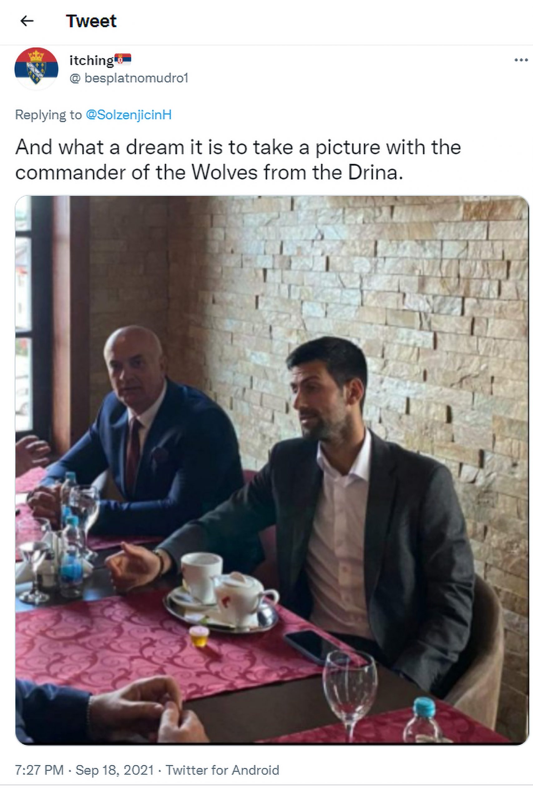 Read more about the article Outrage As Tennis Star Djokovic Photographed With Commander Of Genocide Paramilitary Unit