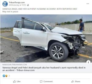 Read more about the article Last Moments Of Indonesian Actress, 27, In Car With Loved Ones Before Fatal Smash