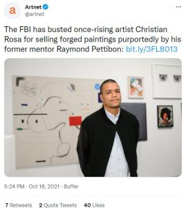 Read more about the article FBI Busts Disgraced Rising Austro Brazilian Artist For Forging Famous NYC Mentors Signature On Paintings