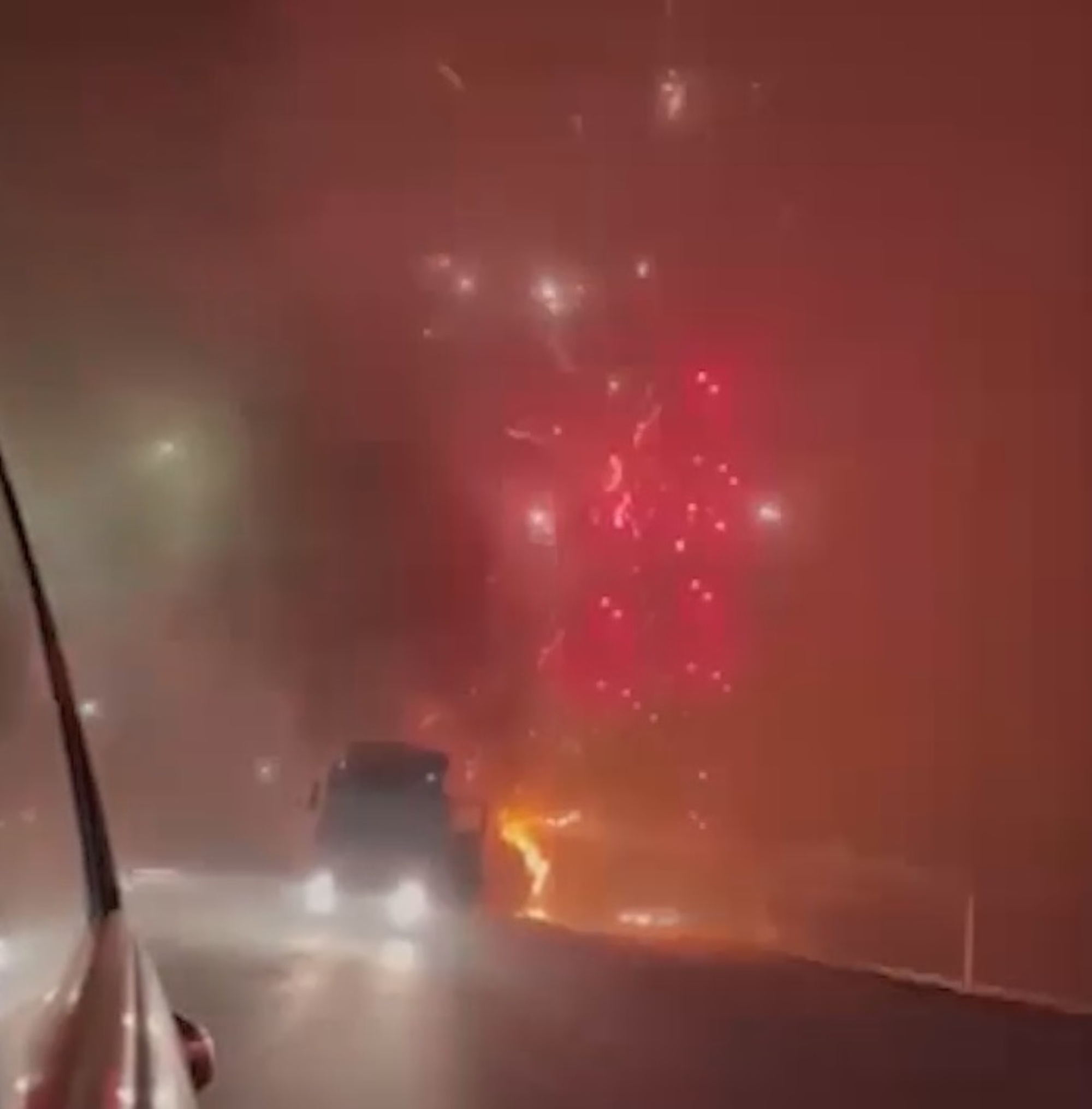 Read more about the article Moment Kazakhstan Lorry Transporting Pyrotechnics Turns Into Fireworks Show After Catching Fire