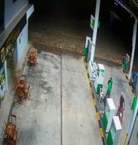 Read more about the article Camera Captures Shadowy Image Of Death As Grim Reaper Arrives To Claim Souls Of Muggers Following Petrol Station Robbery