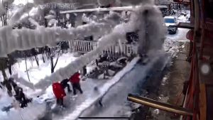 Read more about the article Dramatic Moment Playing Children Are Hit By Deluge Of Snow After It Slides Off Roof
