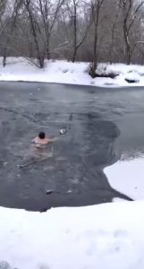 Read more about the article Moment Brave Russian Woman, 65, Jumps Into Freezing Water To Save Husky Trapped By Ice From Drowning
