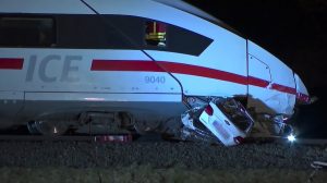 Read more about the article Motorist Led By Sat Nav Onto Rail Tracks Where She Gets Stuck And Then Jumps Out Seconds Before High Speed Train Pummels Car