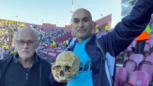 Read more about the article ON ME HEAD SON: Footy Nut Takes Grandpas Skull To Cup Match For Luck
