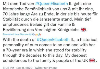 AUSTRIA: Our Grief For Queen