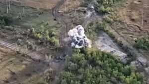Read more about the article Ukrainian Aerial Reconnaissance And Artillery Take Out Russian Tank And Ammo
