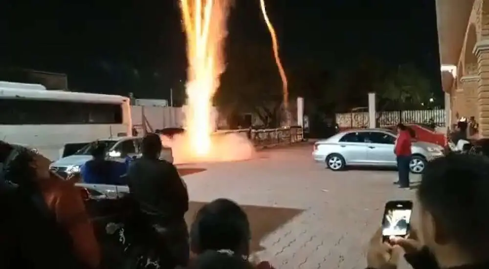 Read more about the article PLAYING WITH FIRE: Moment Huge Explosion At Illegal Fireworks Display Injures 14