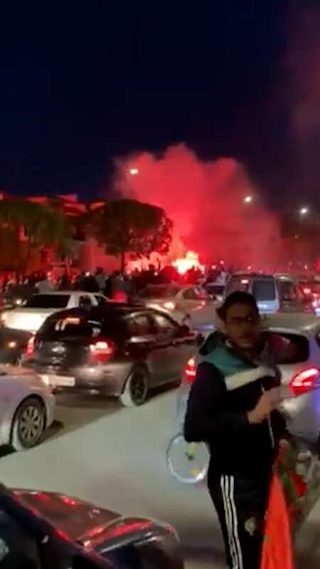 Read more about the article HAVING A BALL: Moroccans Celebrate Their Surprise Victory Over Spain