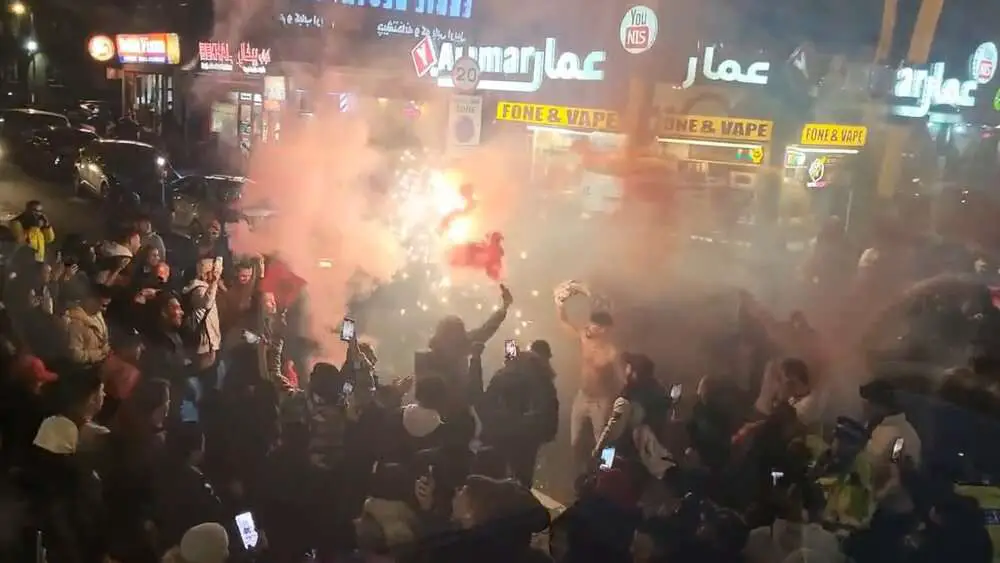 Read more about the article GAME OF CHANTS: Morocco Fans Celebrate Shocking Win Over Spain In London’s Edgware Road