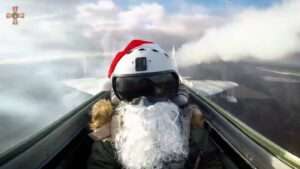 Read more about the article Ukrainian Pilot Wearing Beard And Santa Hat Launches Missiles At Russian Invaders