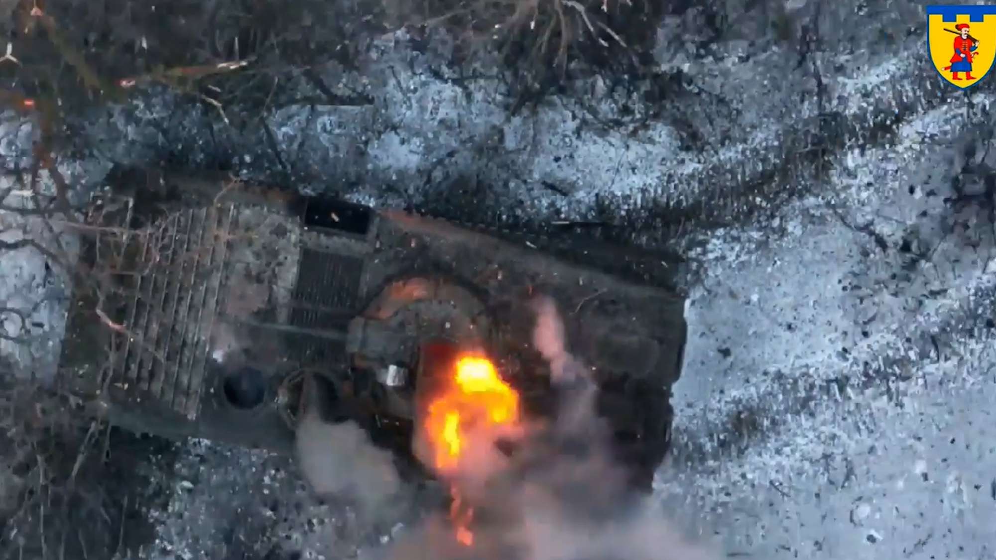 Read more about the article Moment Ukrainian Drone Drops Bomb Into Open Russian BMP Hatch With Pinpoint Accuracy