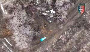 Read more about the article Moment Ukrainian Drone Drops Bomb On Russian Soldier Hiding In Foxhole In Donetsk