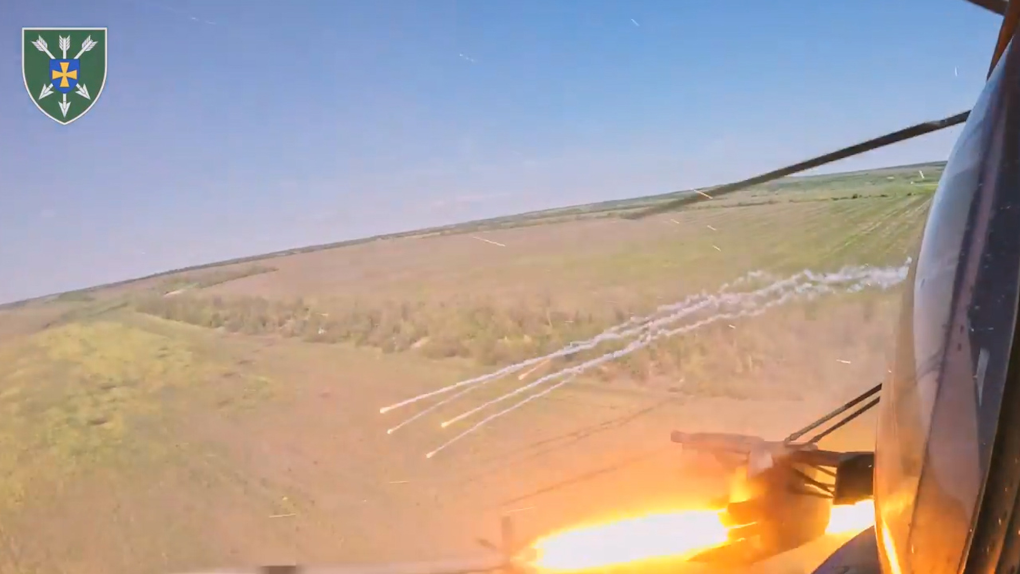 Read more about the article Ukrainian Attack Helicopter Fires Rockets At Russian Targets